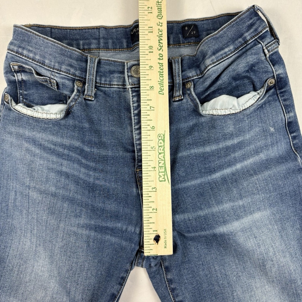 Lucky Brand Ava Mid Rise Crop Jeans Womens 8/29 Medium Wash Raw Hem Stretch - Picture 7 of 9
